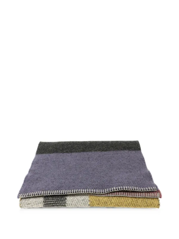 Burberry Pre-owned Patchwork-pattern Wool Scarf in Grey