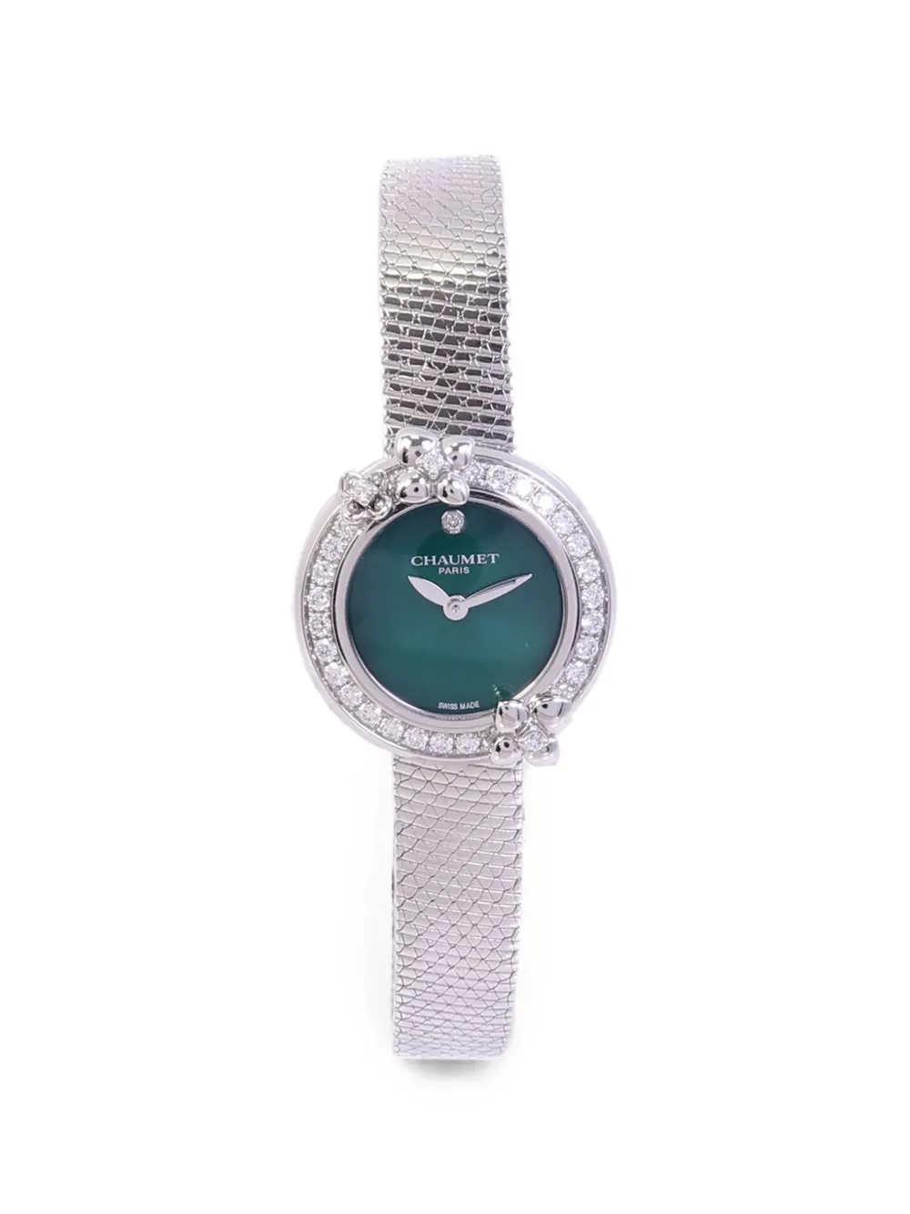 Pre-owned Chaumet 2020 Hortensia Eden Diamond 21mm Watch In Green