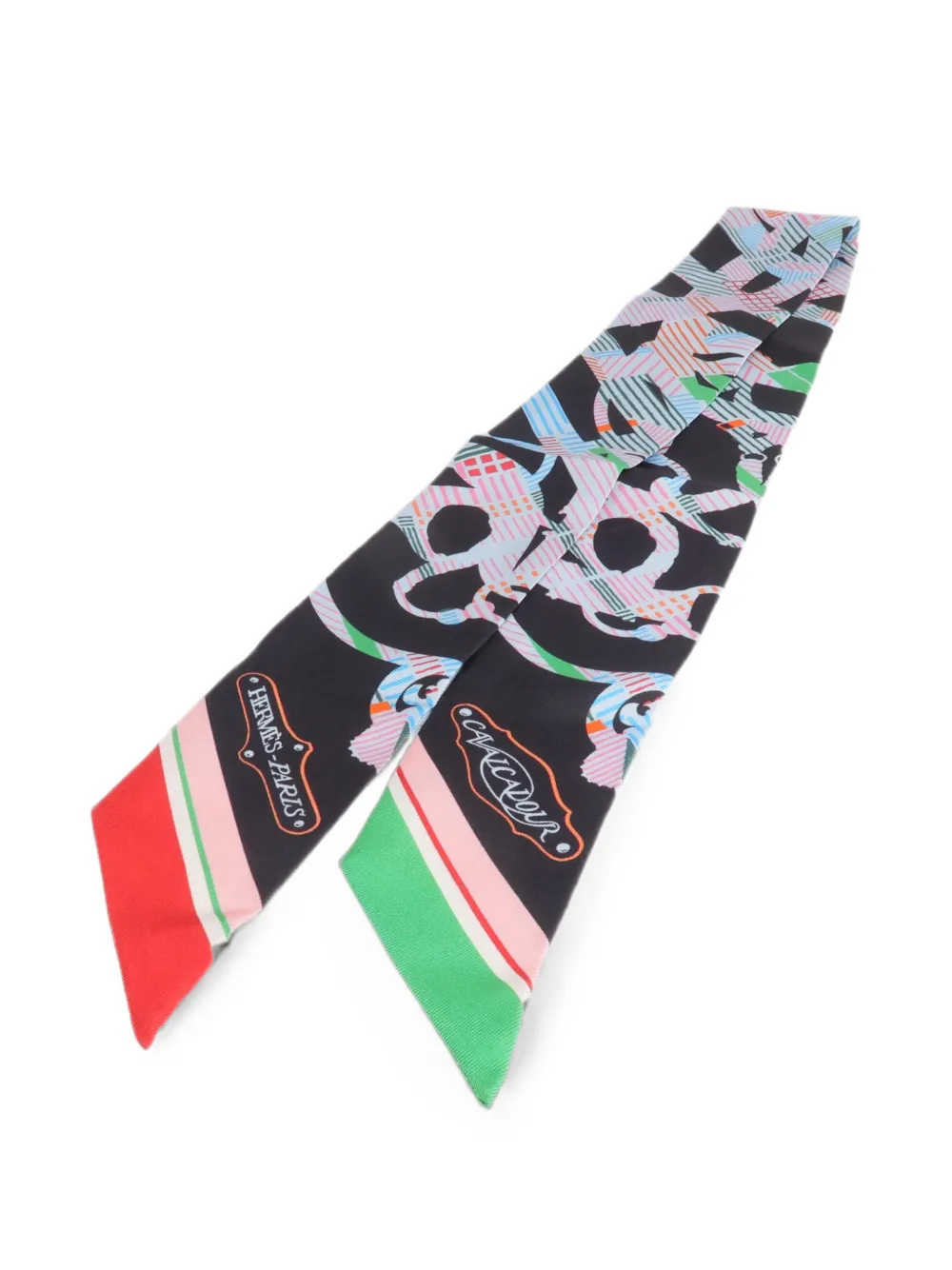 Hermès Pre-Owned Twilly Cavalcador scarf - Nero