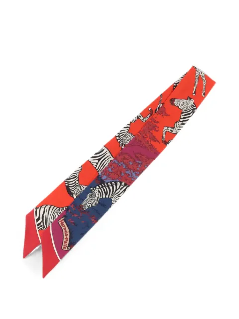 Hermès Pre-Owned Twilly zebra-print scarf