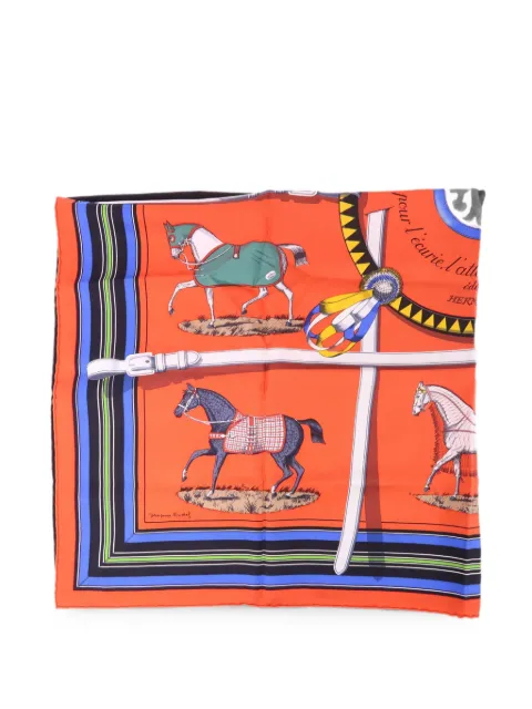 Hermès Pre-Owned horse-print silk scarf