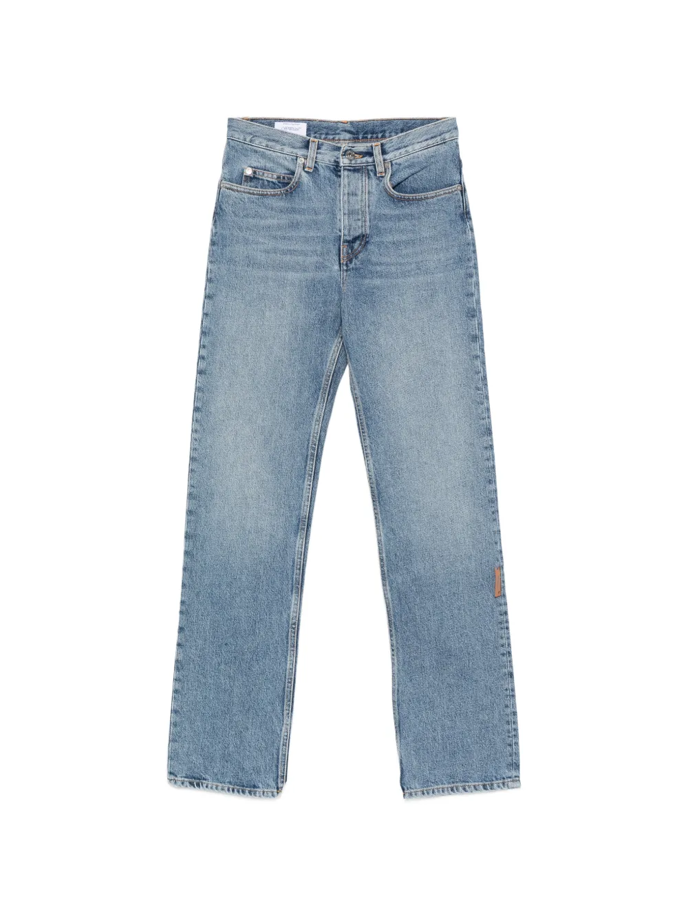 Off-White logo-patch straight-leg jeans - Blu