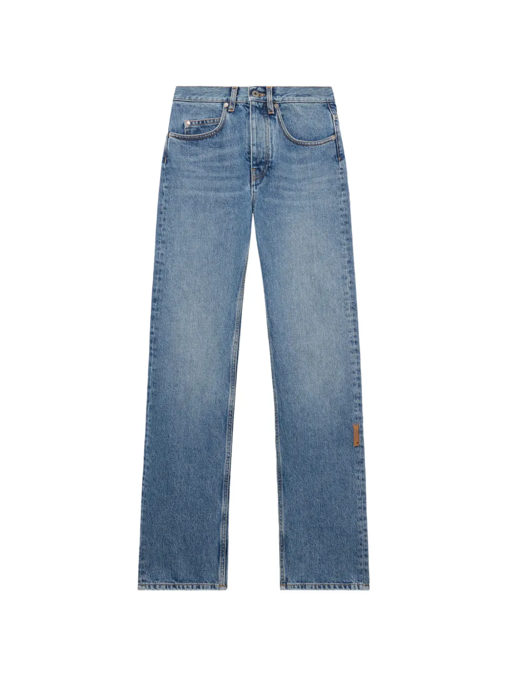 Off-White logo-patch straight-leg jeans - Blau
