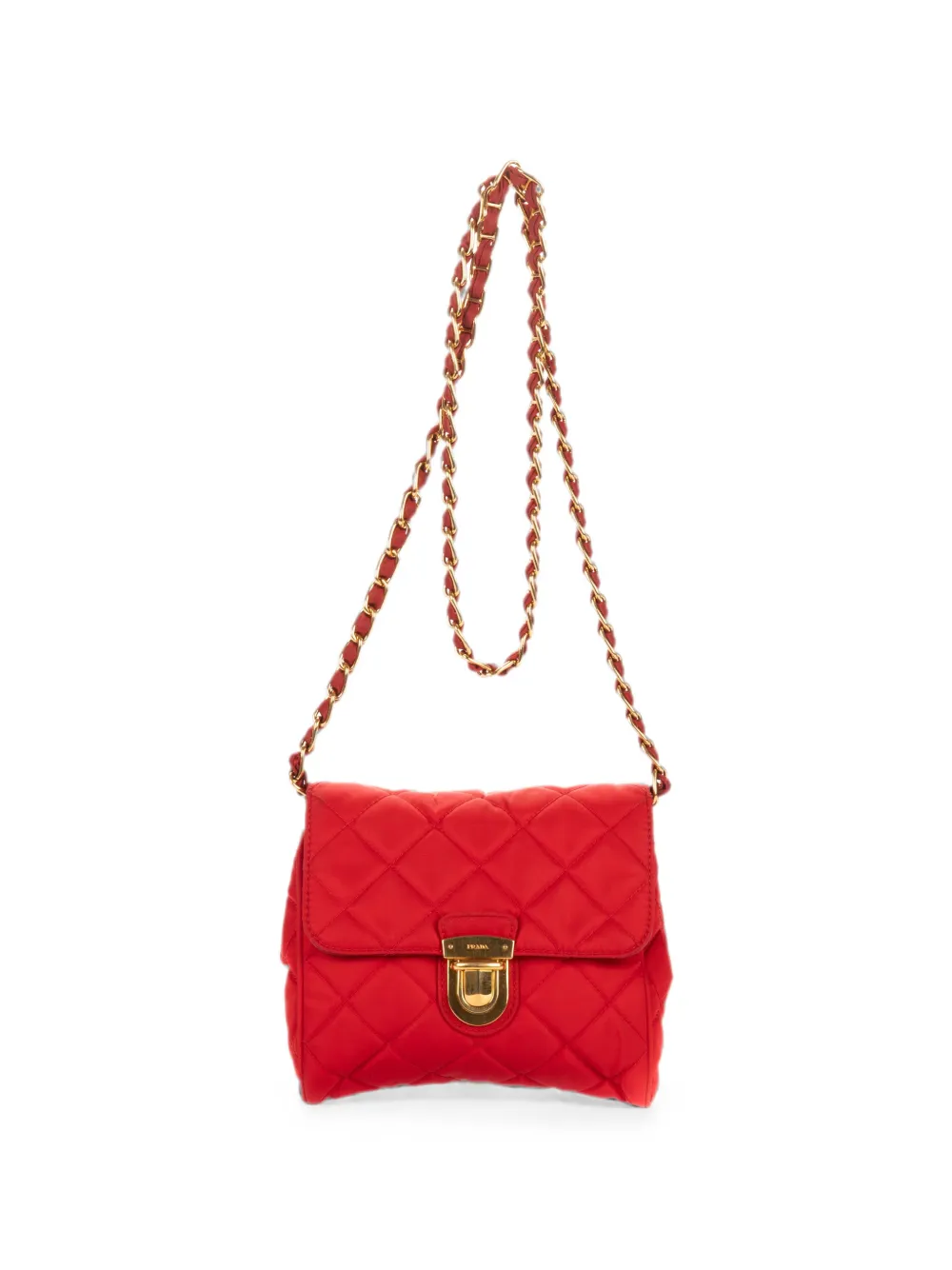 Prada Pre-Owned Tessuto quilted cross body bag - Rosso