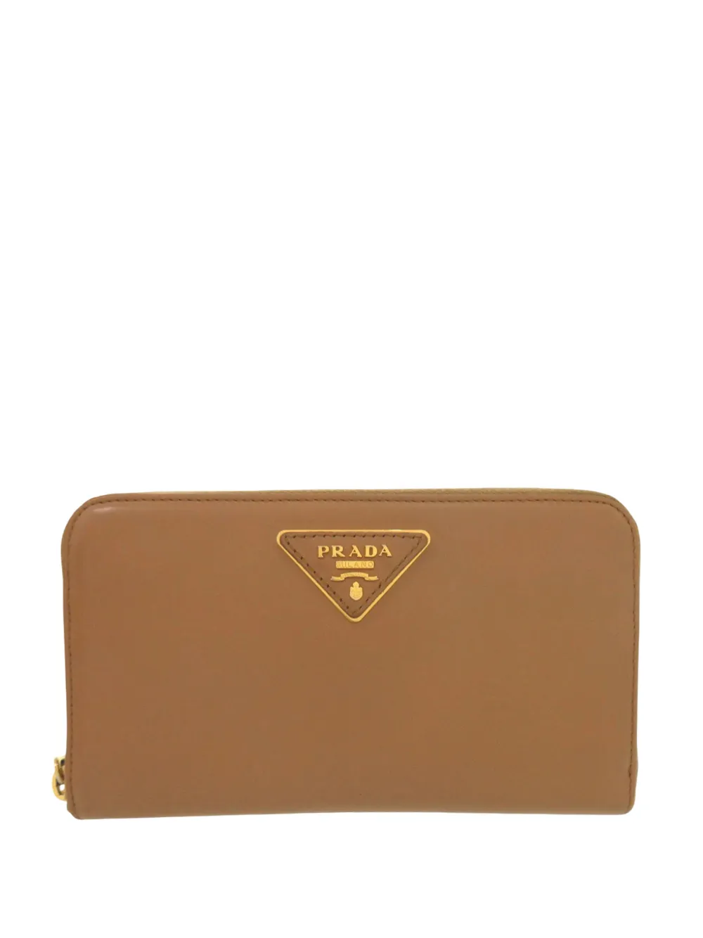 Prada Pre-Owned Portafoglio in pelle con zip 2013-2026 - Marrone