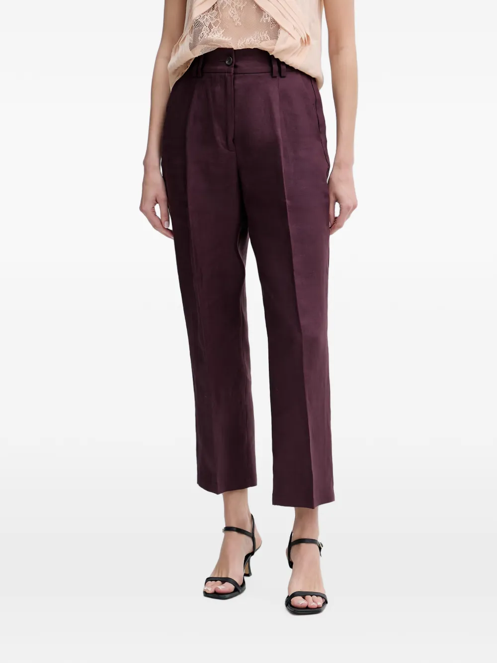 Sisley elasticated-waistband tailored trousers