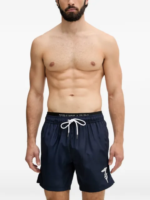 Trussardi logo-print drawstring swim shorts