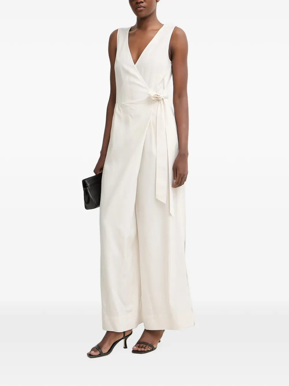 Sisley wrap-style sleeveless jumpsuit - Weiß