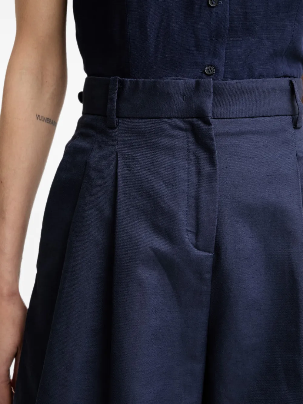 Trussardi Shorts met geplooide tailleband Blauw