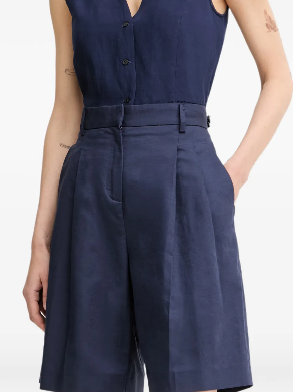 Trussardi Shorts met geplooide tailleband Blauw