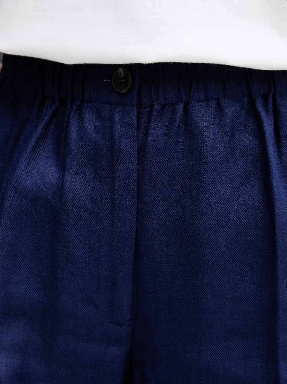 Sisley Linnen plooibroek met wijde pijpen Blauw