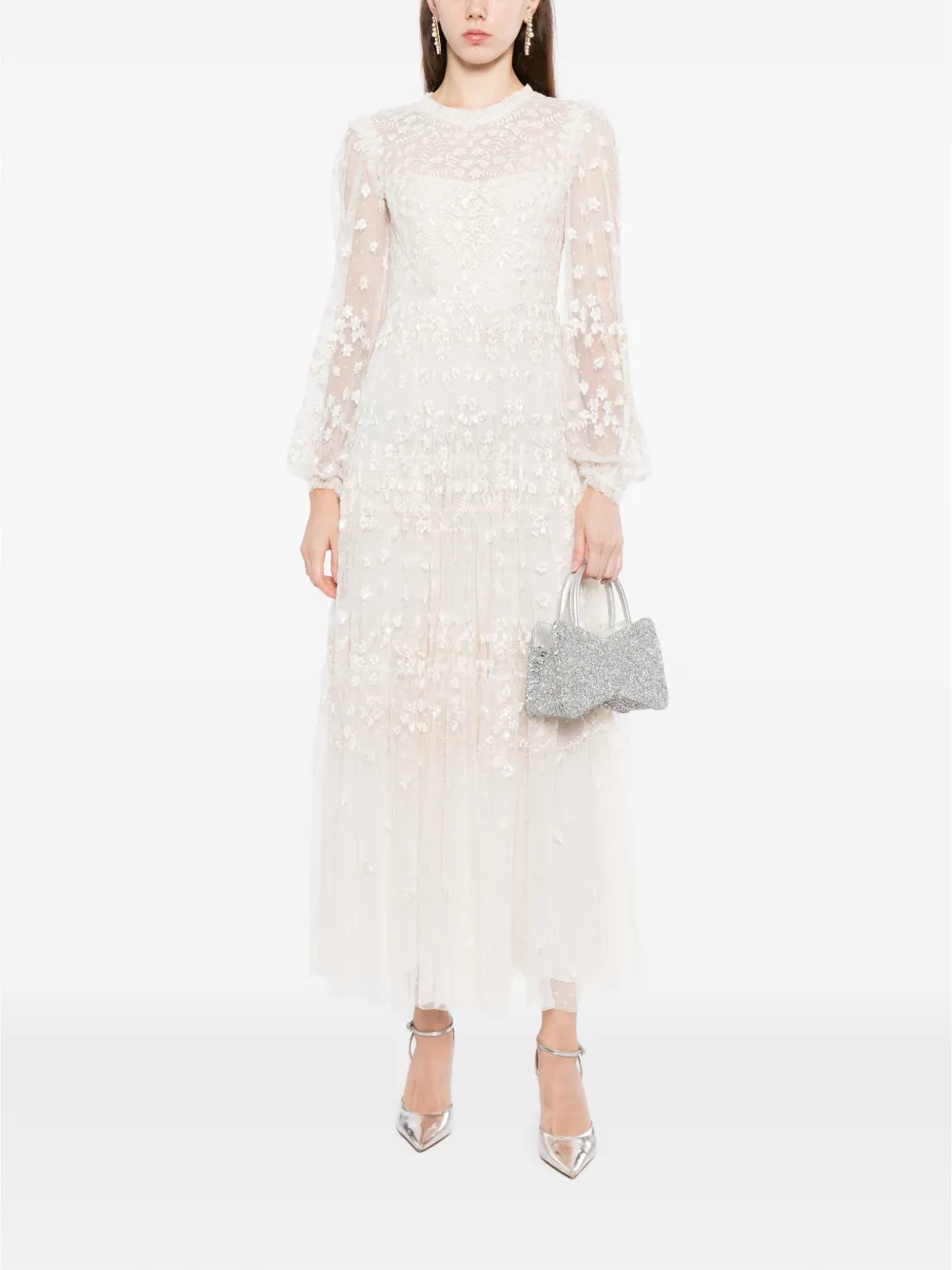 Needle & Thread Clover avondjurk Beige