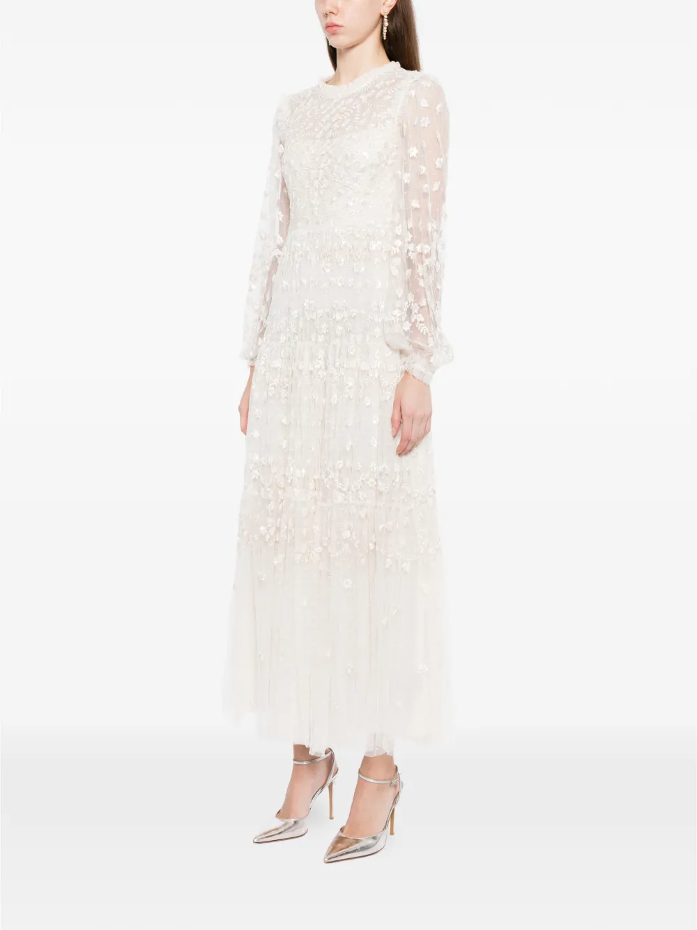 Needle & Thread Clover avondjurk Beige