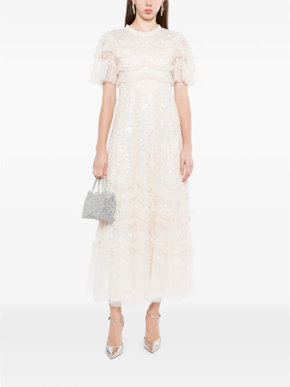Needle & Thread Gianna avondjurk Beige