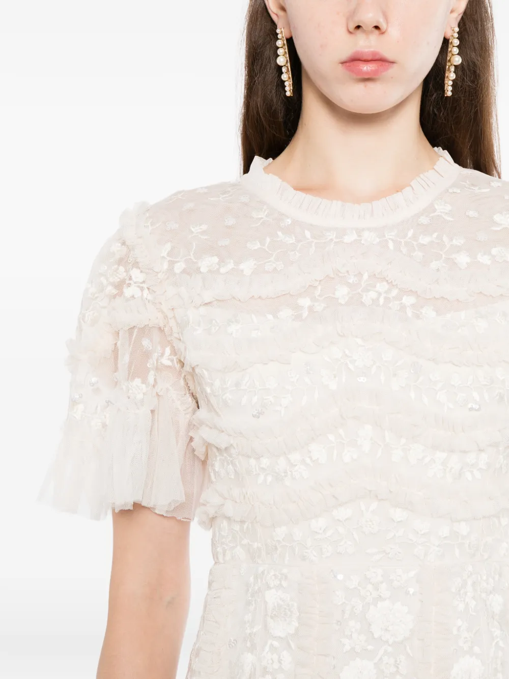 Needle & Thread Gianna avondjurk Beige