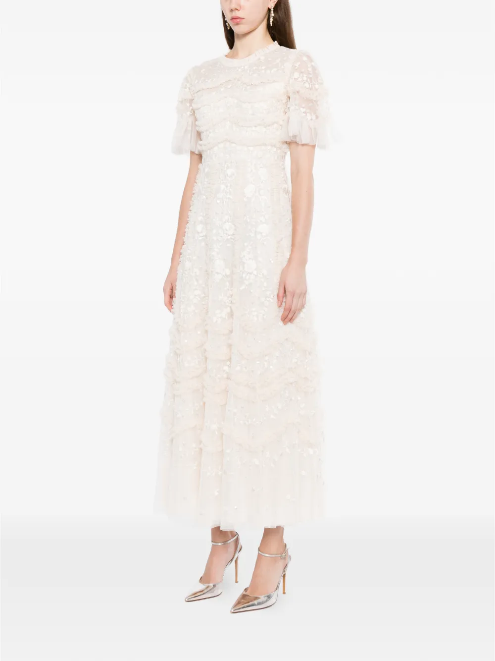 Needle & Thread Gianna avondjurk Beige