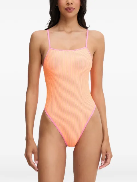 Nike striped scoop-neck swimsuit