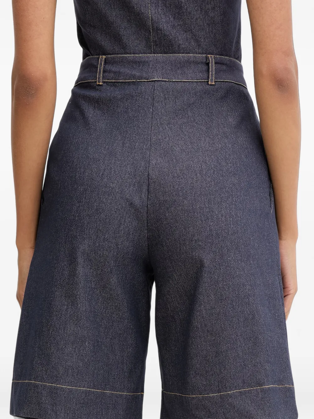 Morgan Denim shorts met plooien Blauw