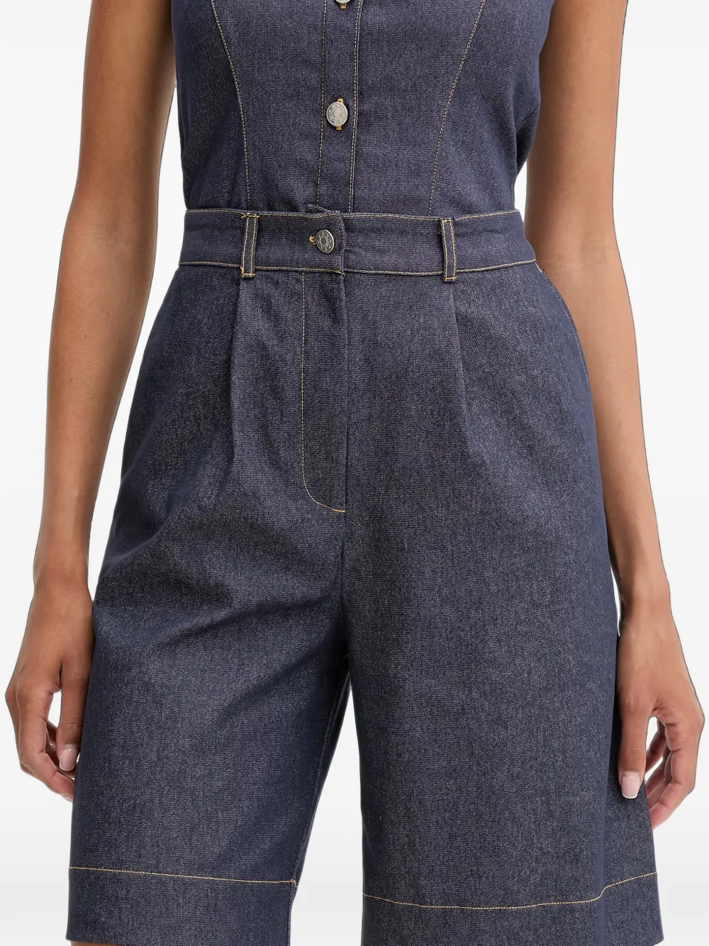 Morgan Denim shorts met plooien Blauw