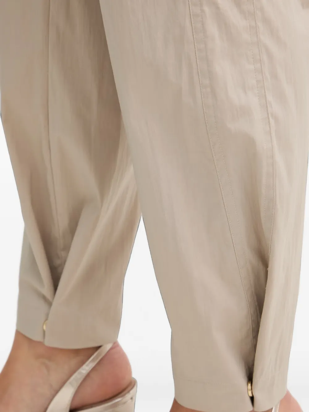 Mos Mosh Pantalon met elastische tailleband Beige