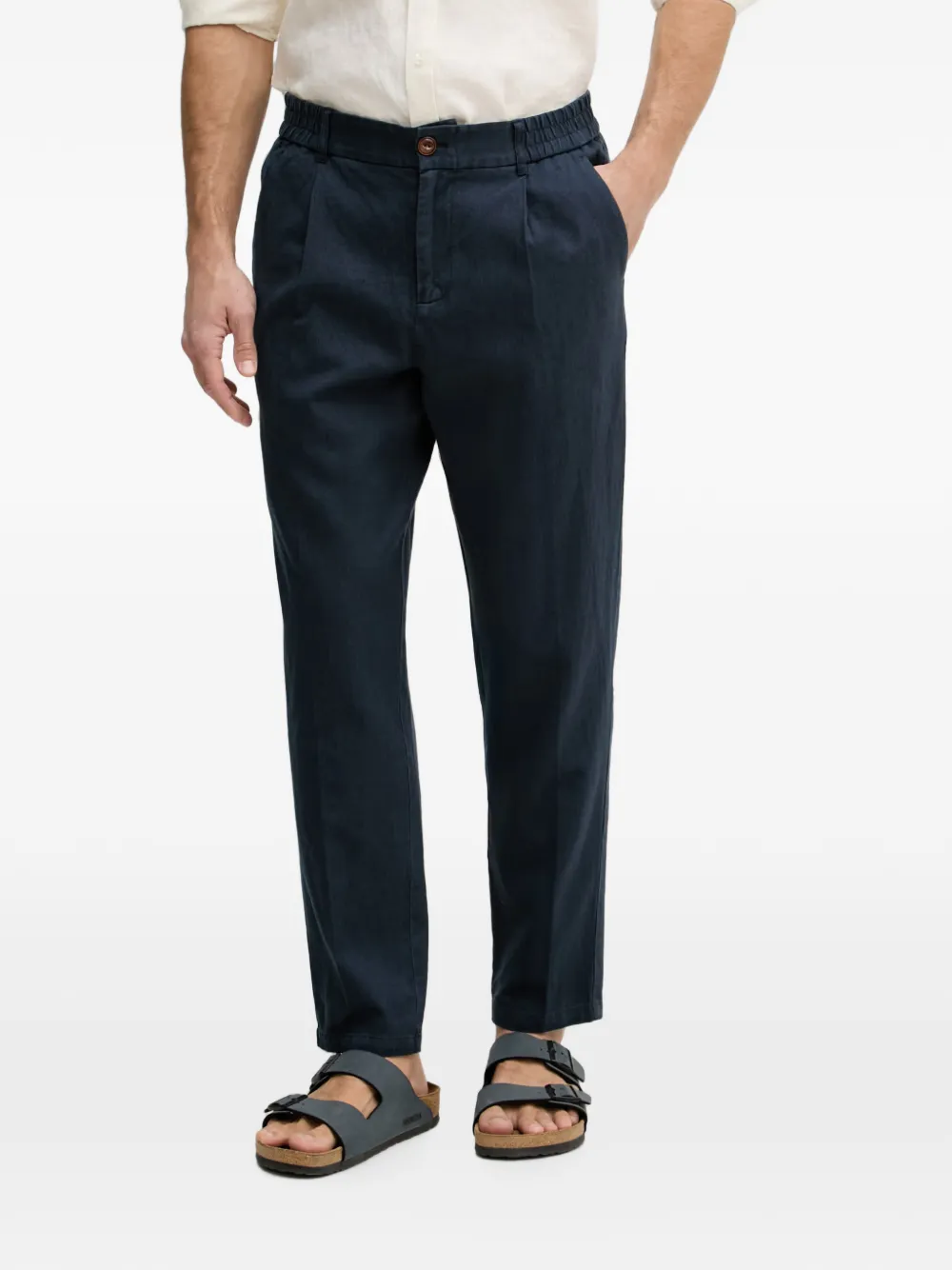 Mos Mosh MMGBaldo Porro pleated elasticated-waistband trousers - Blau