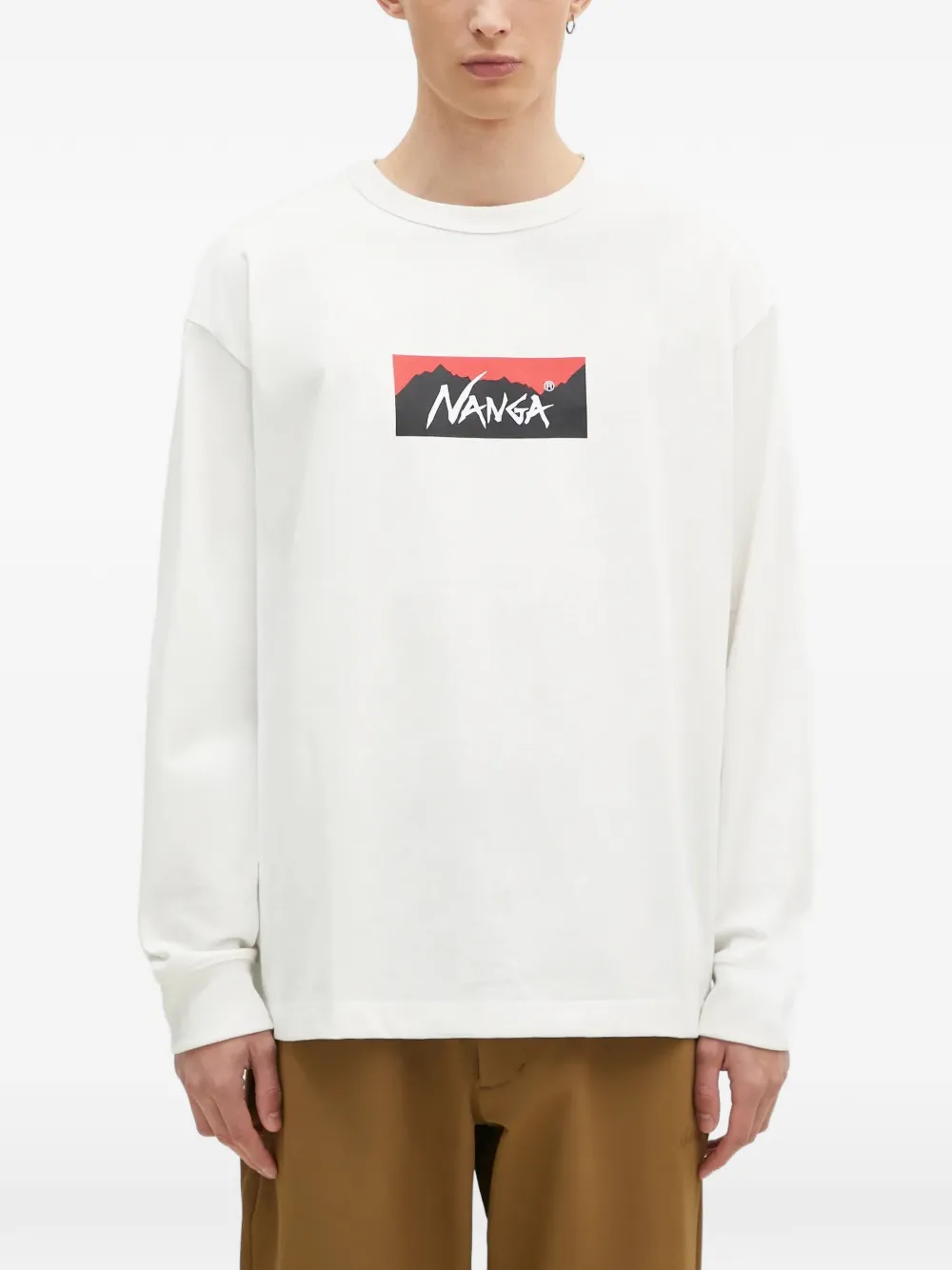 NANGA logo-print long-sleeve T-shirt