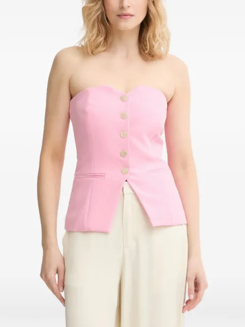 Morgan strapless button-up top