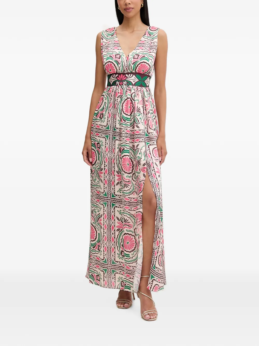 Morgan floral-print V-neck dress