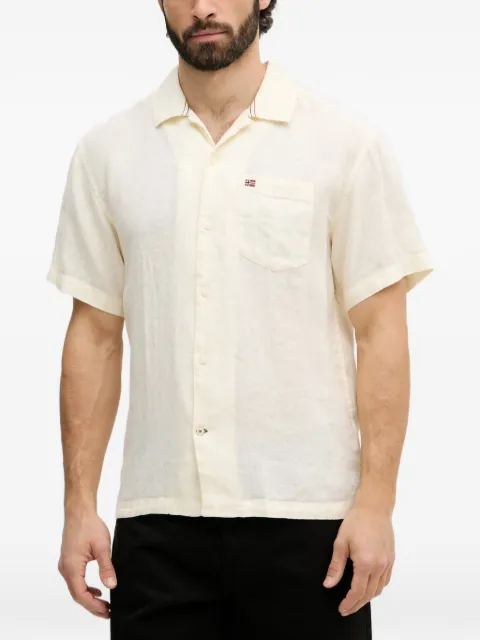 Napapijri camisa con parche del logo y manga corta