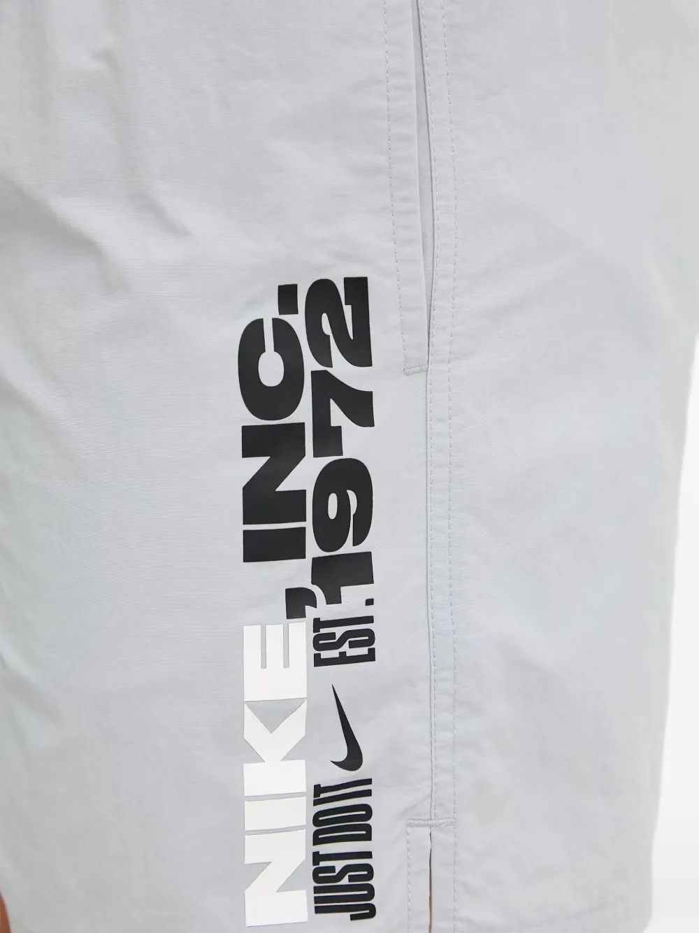 Nike Zwembroek met logoprint en trekkoord Grijs