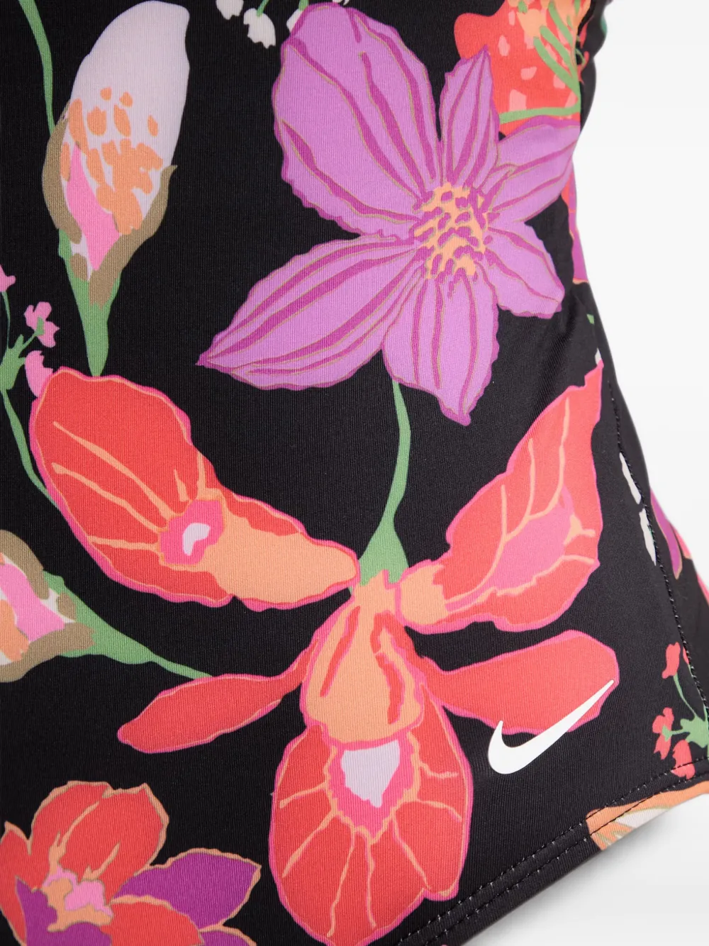 Nike Badpak met bloemenprint en gekruiste bandjes aan de achterkant Zwart