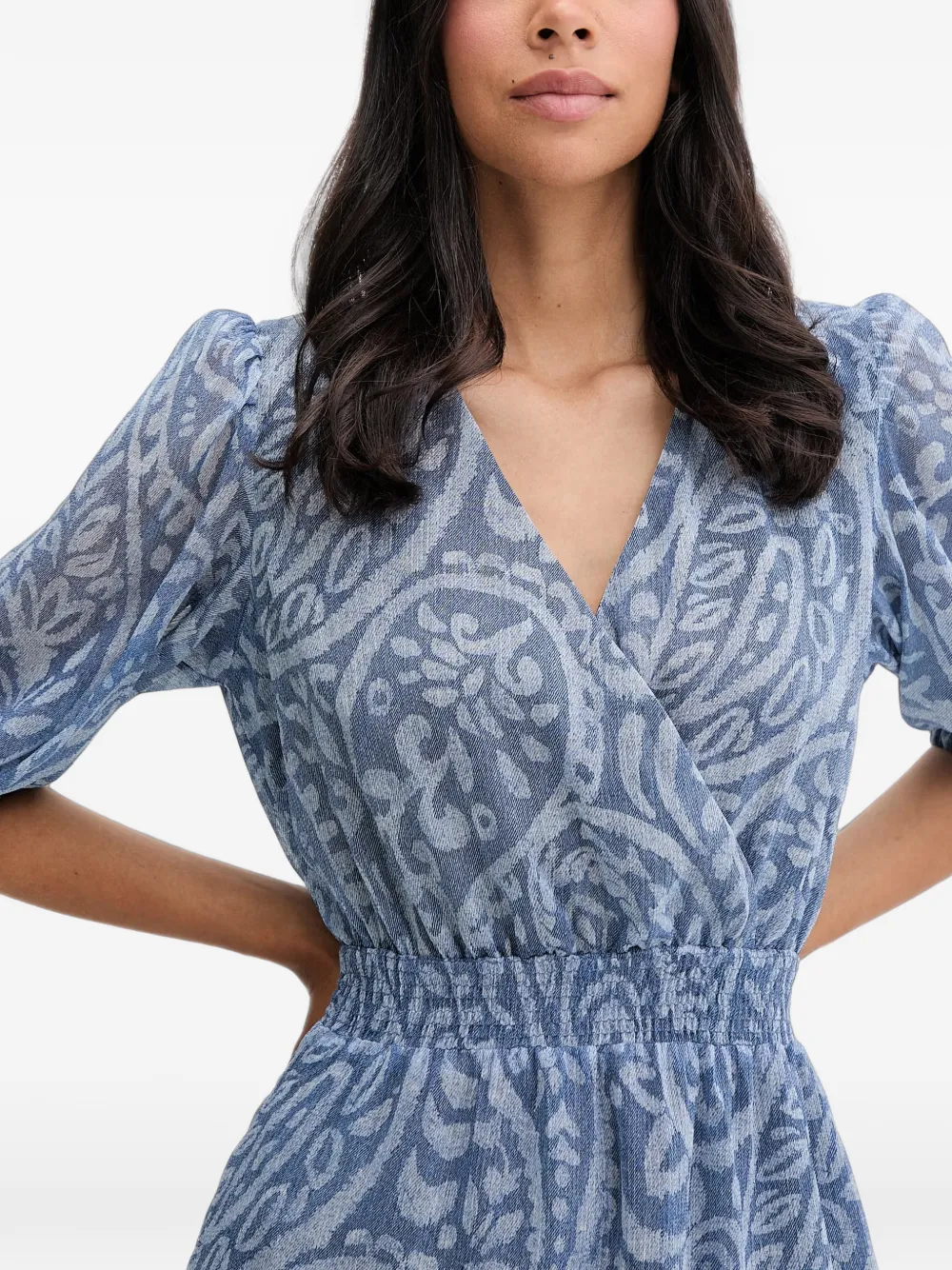Morgan Wikkeljurk met paisley-print Blauw