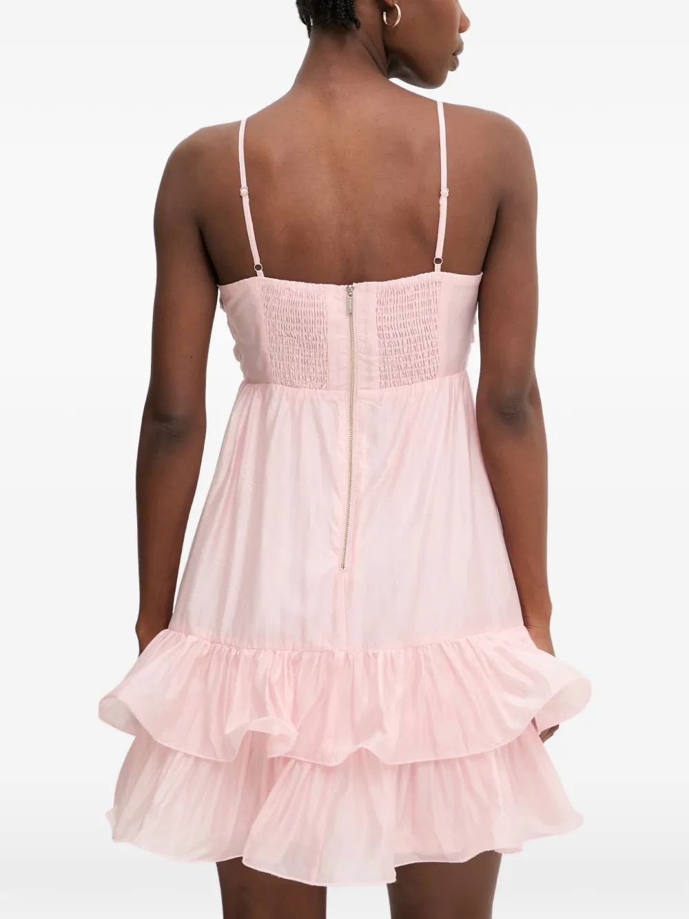 Morgan Mini-jurk met ruches en stroken Roze