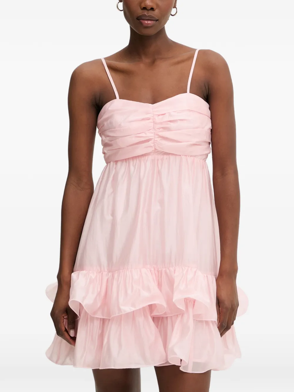 Morgan ruched tiered mini dress · 42