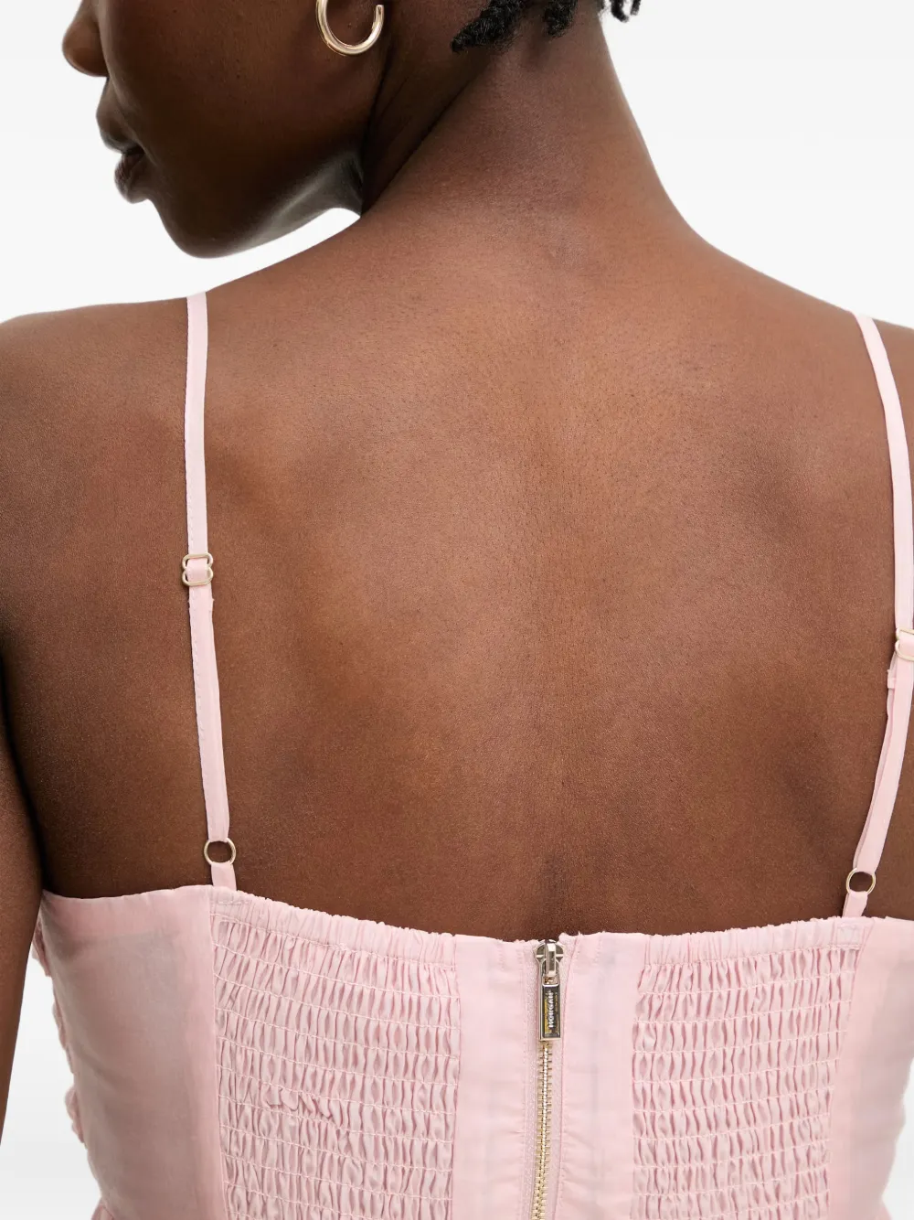 Morgan Mini-jurk met ruches en stroken Roze