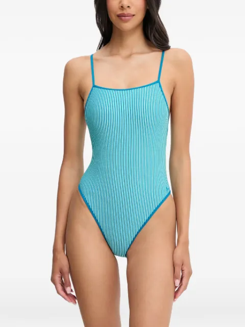 Nike striped embroidered swimsuit