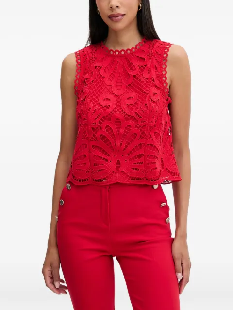 Morgan guipure-lace sleeveless top