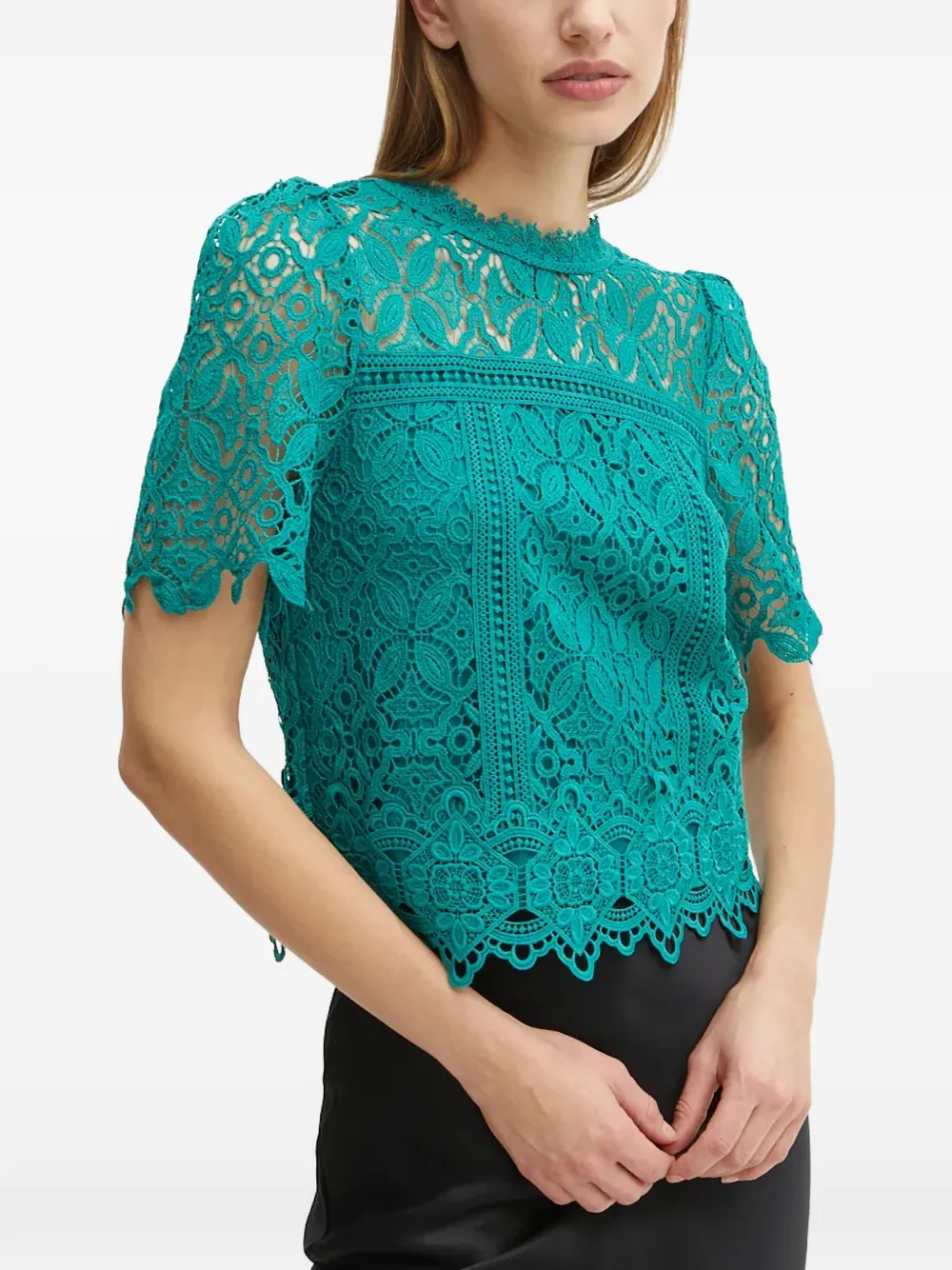 Morgan Ormay lace short-sleeve top
