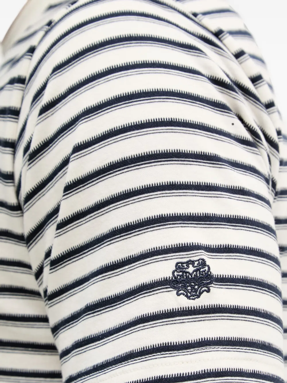Mos Mosh T-shirt met geborduurd logo en streep Wit
