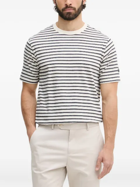 Mos Mosh horizontal-stripe embroidered-logo T-shirt