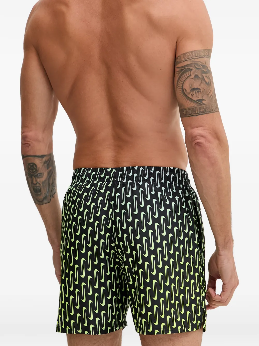 Nike Zwembroek met Swoosh-print Zwart