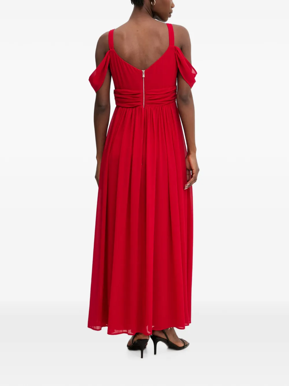 Morgan Maxi-jurk met zijsplit en open schouders Rood