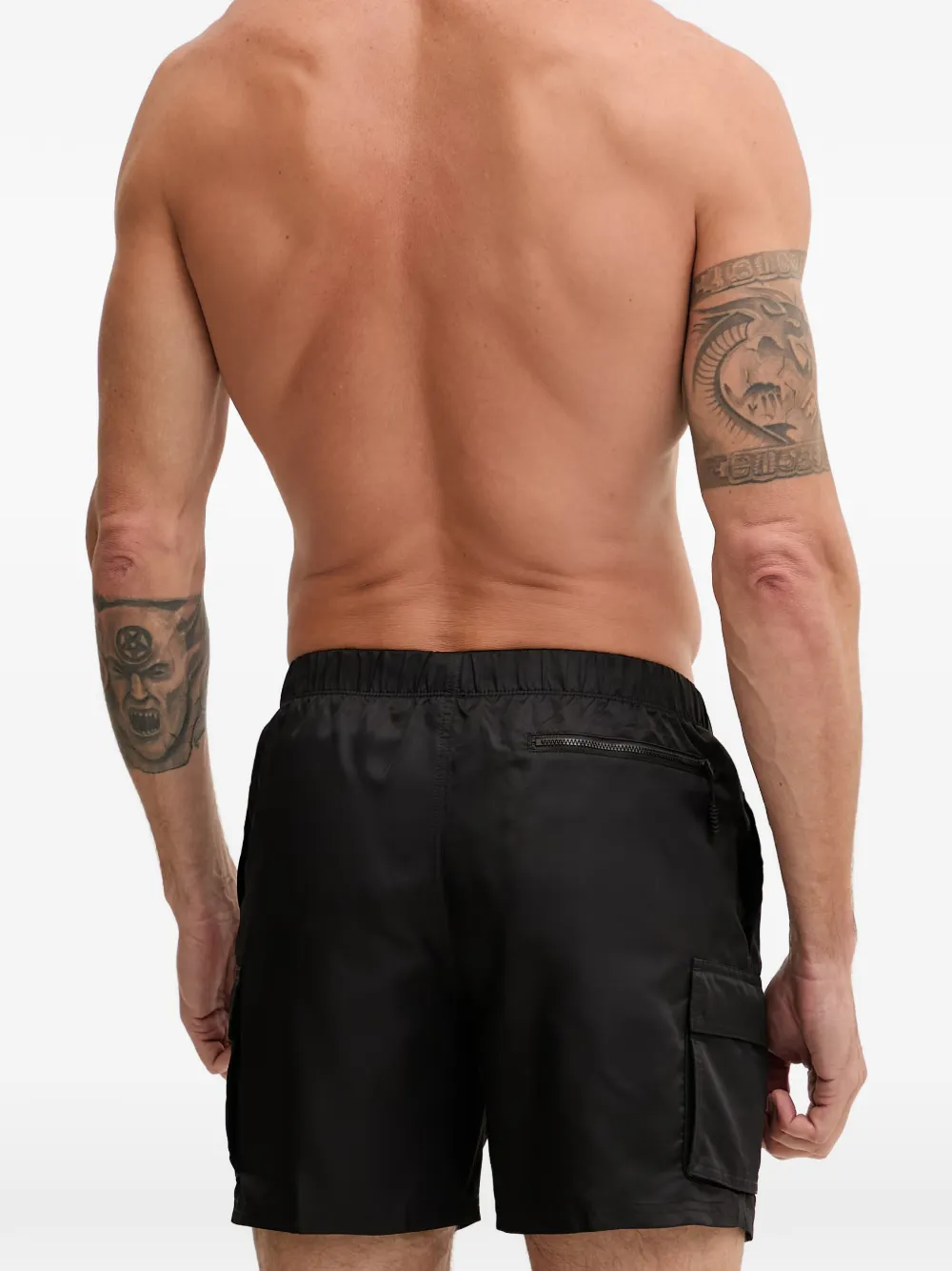 Nike Swoosh-logo cargo swim shorts Zwart