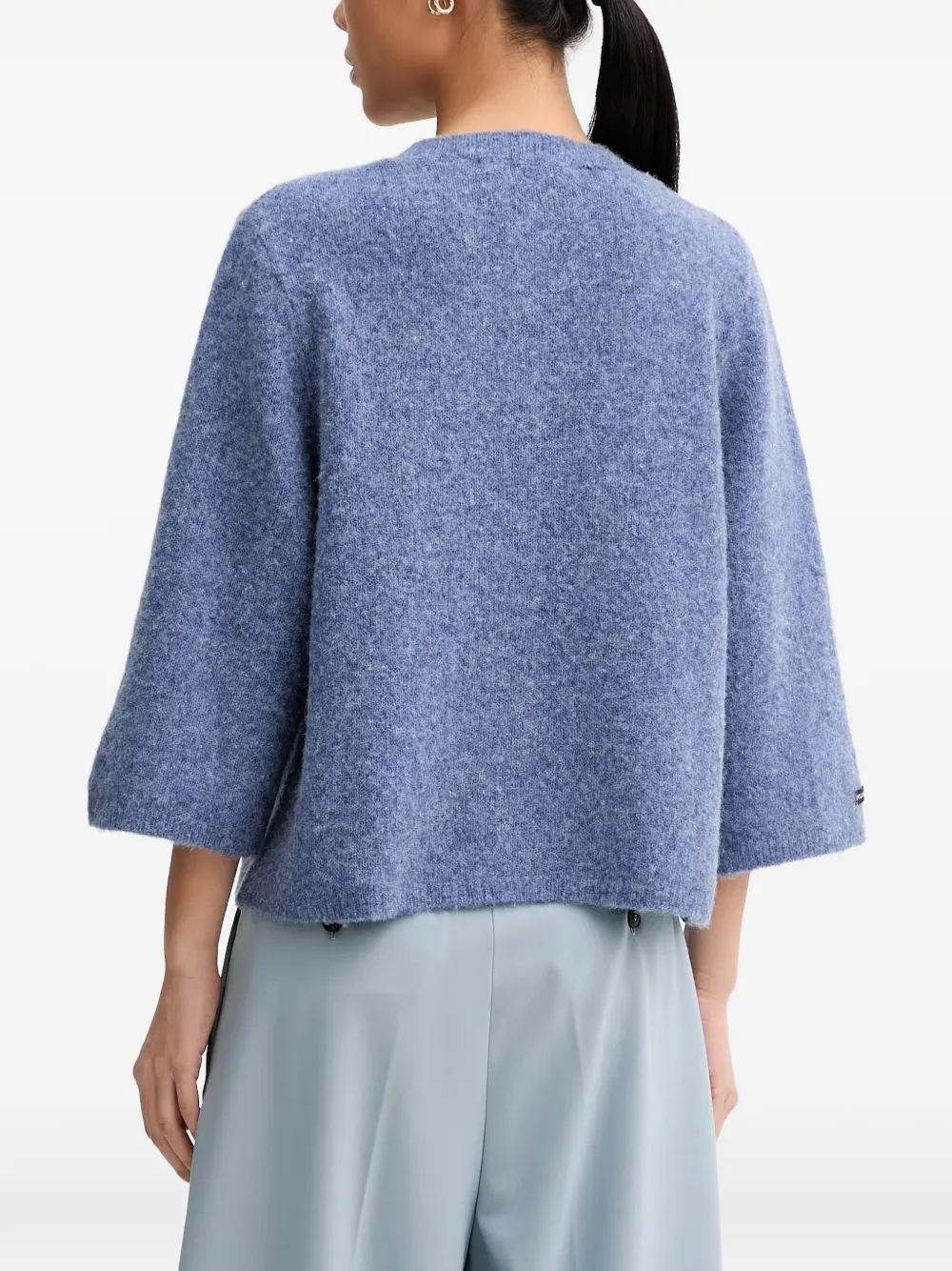 MUNTHE Nabilla vest met wijde mouwen en knopen Blauw