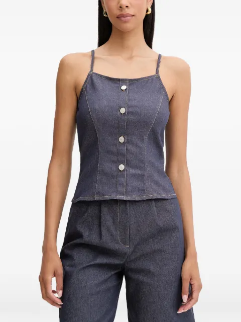 Morgan button-up denim top