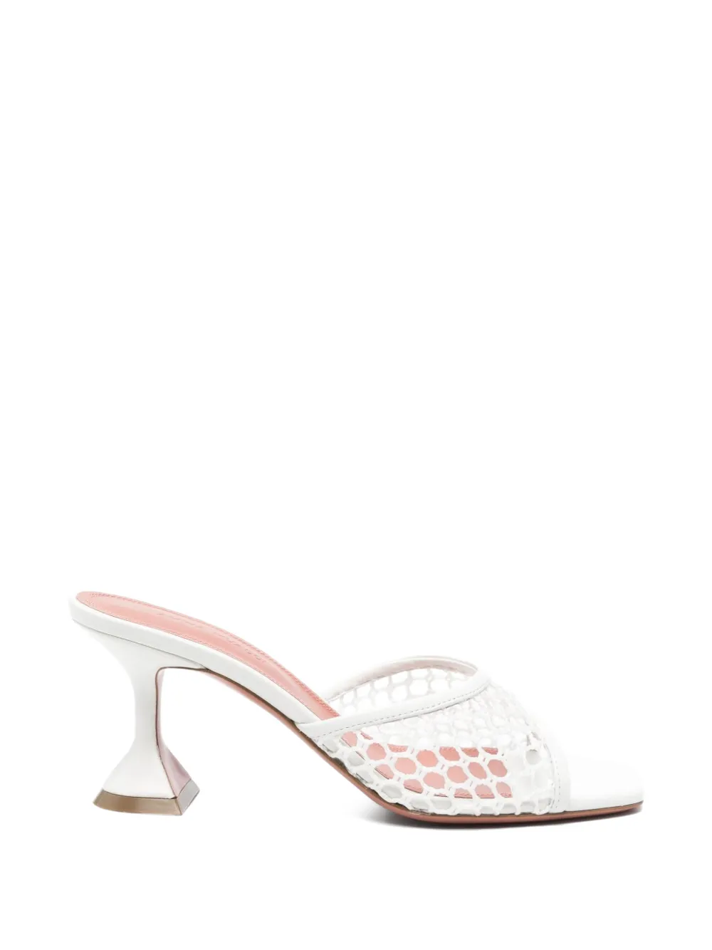 Amina Muaddi Lupita net-upper square-toe sandals Wit