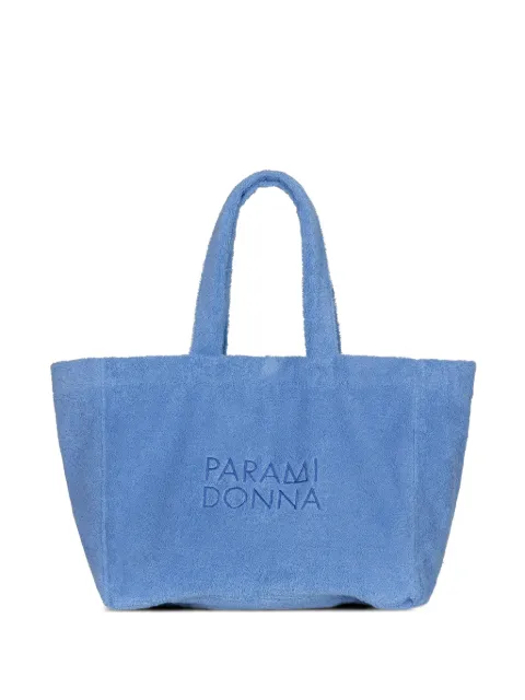 PARAMIDONNA terry-cloth logo-embroidered tote bag