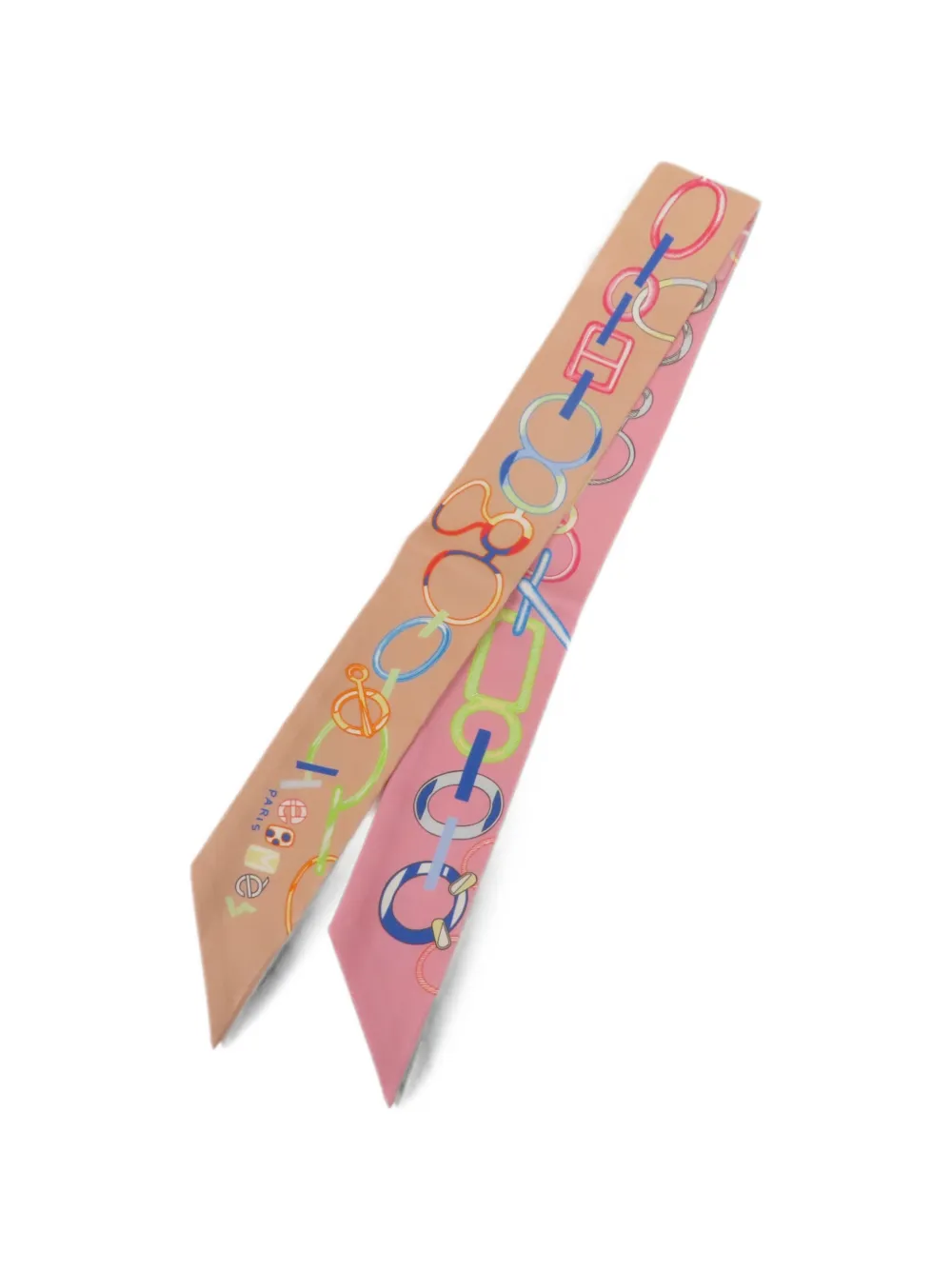 Hermès Pre-Owned Twilly chain-print scarf - Toni neutri
