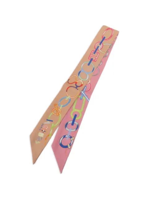 Hermès Pre-Owned Twilly Schal mit Ketten-Print