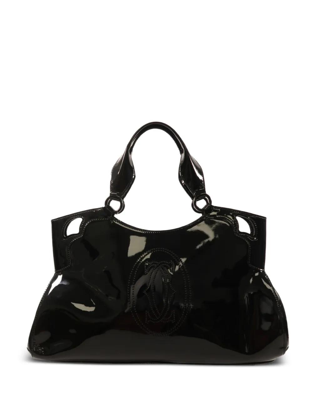 Cartier Tote Bag aus Lackleder mit Logo - Schwarz